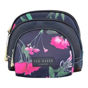 Ted Baker Shattered Bouquet Black Pink 5 Piece Cosmetic Toiletry Set